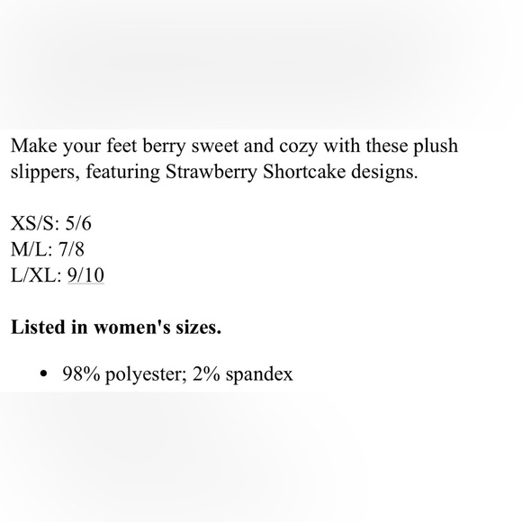 Strawberry Shortcake Red and Pink Slippers- Size M/L NWT - Picture 4 of 4